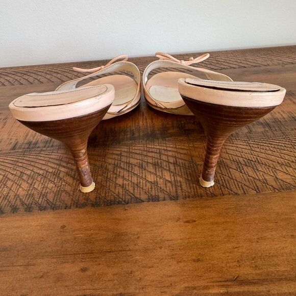 Chanel CC Logo Baby Pink Pastel Kitten Heels EU 39.5 US 9.5 Authentic Vintage - Picture 9 of 12